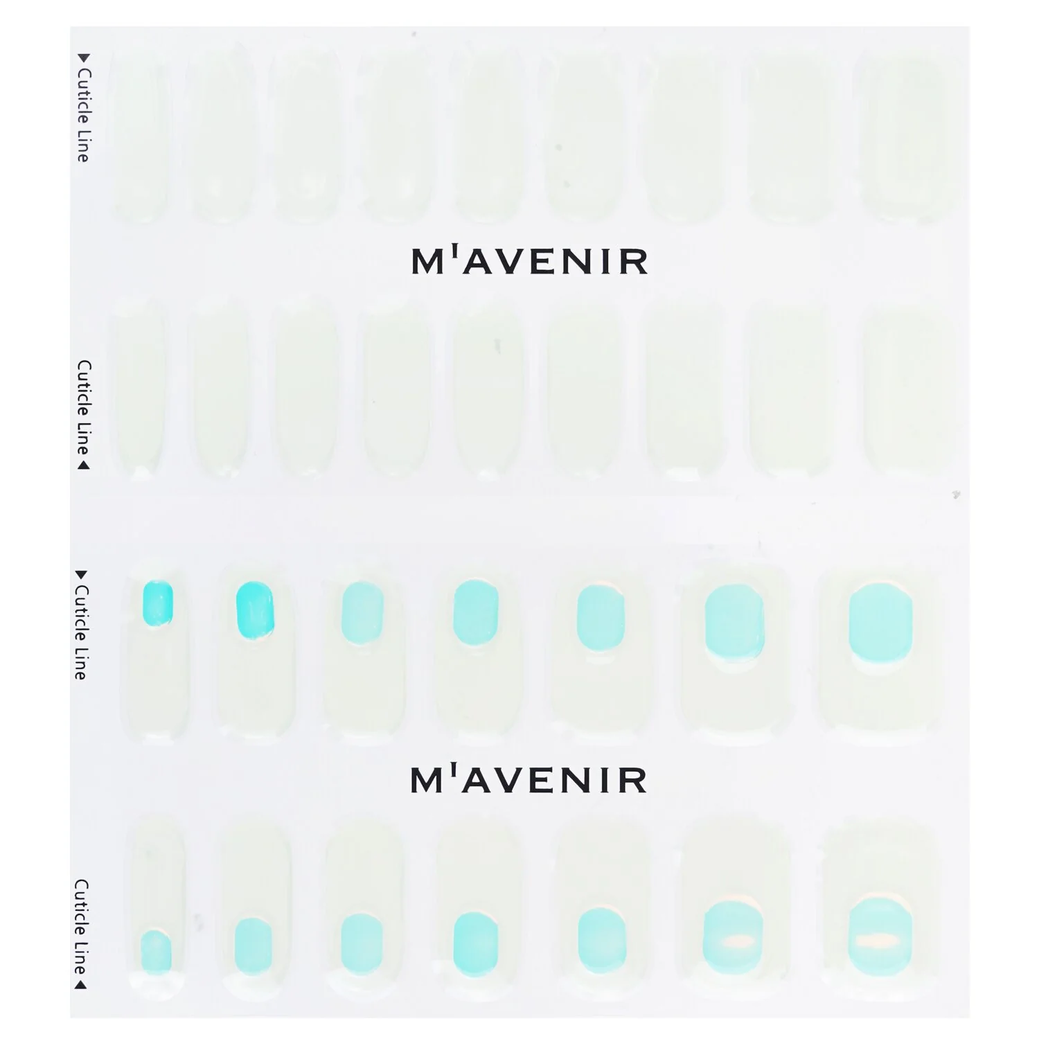 Mavenir Nail Sticker (Green) - # Glass Neon Green Nail  32pcs - Olabens