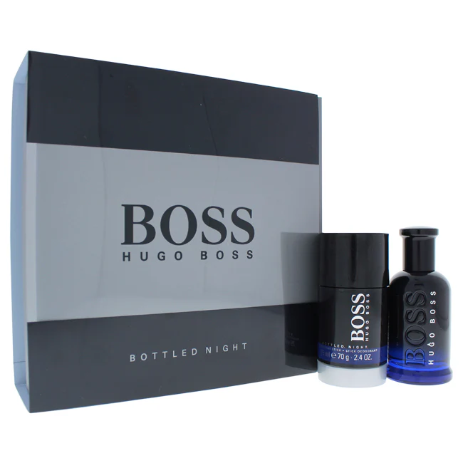 Hugo Boss Boss Bottled Night by Hugo Boss for Men - 2 Pc Gift Set 1.6oz EDT Spray, 2.4oz Deodorant Stick - Olabens