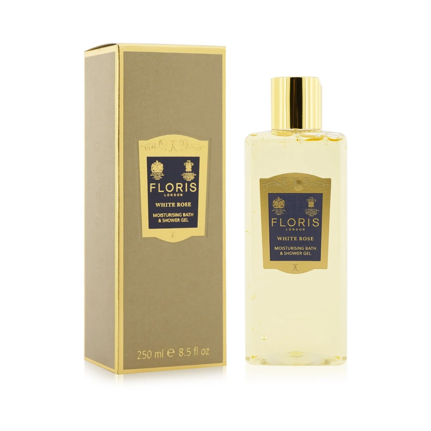 Floris White Rose Moisturising Bath & Shower Gel  250ml/8.5oz - Olabens