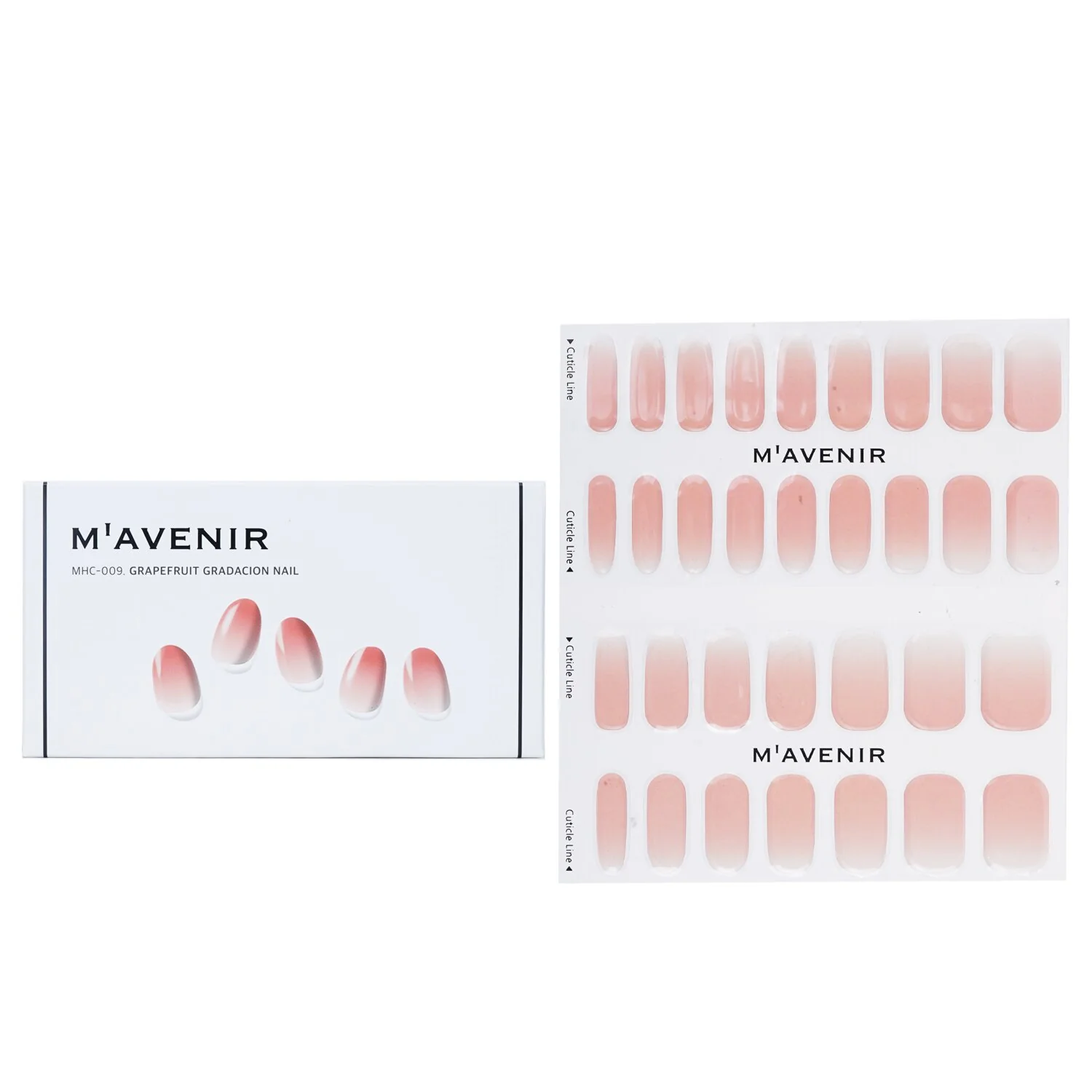 Mavenir Nail Sticker (Pink) - # Grapefruit Gradacion Nail  32pcs - Olabens