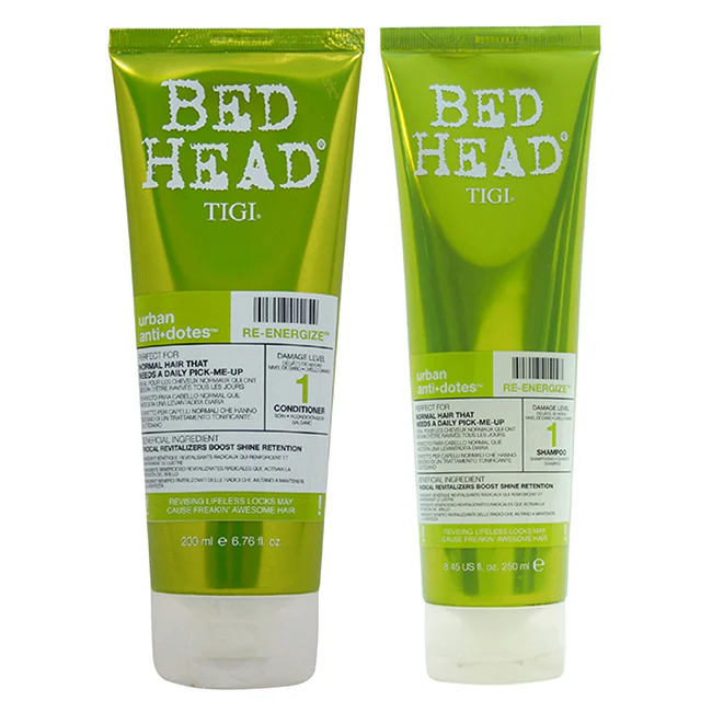 TIGI Bed Head Urban Antidotes Re-Energize Shampoo and Conditioner Kit by TIGI for Unisex - 2 Pc Kit 8.45oz Shampoo, 6.76oz Conditioner - Olabens