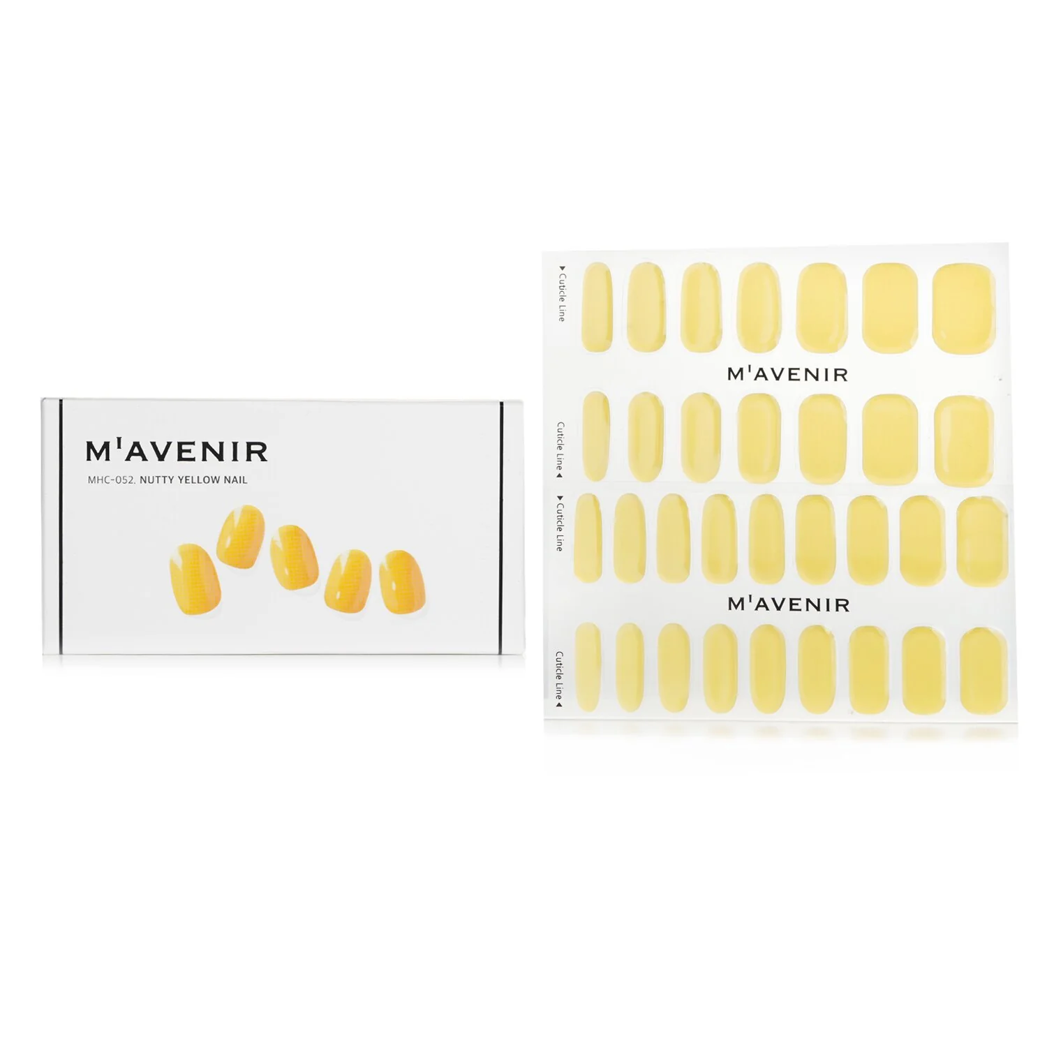 Mavenir Nail Sticker (Patterned) - # Nutty Yellow Nail  32pcs - Olabens