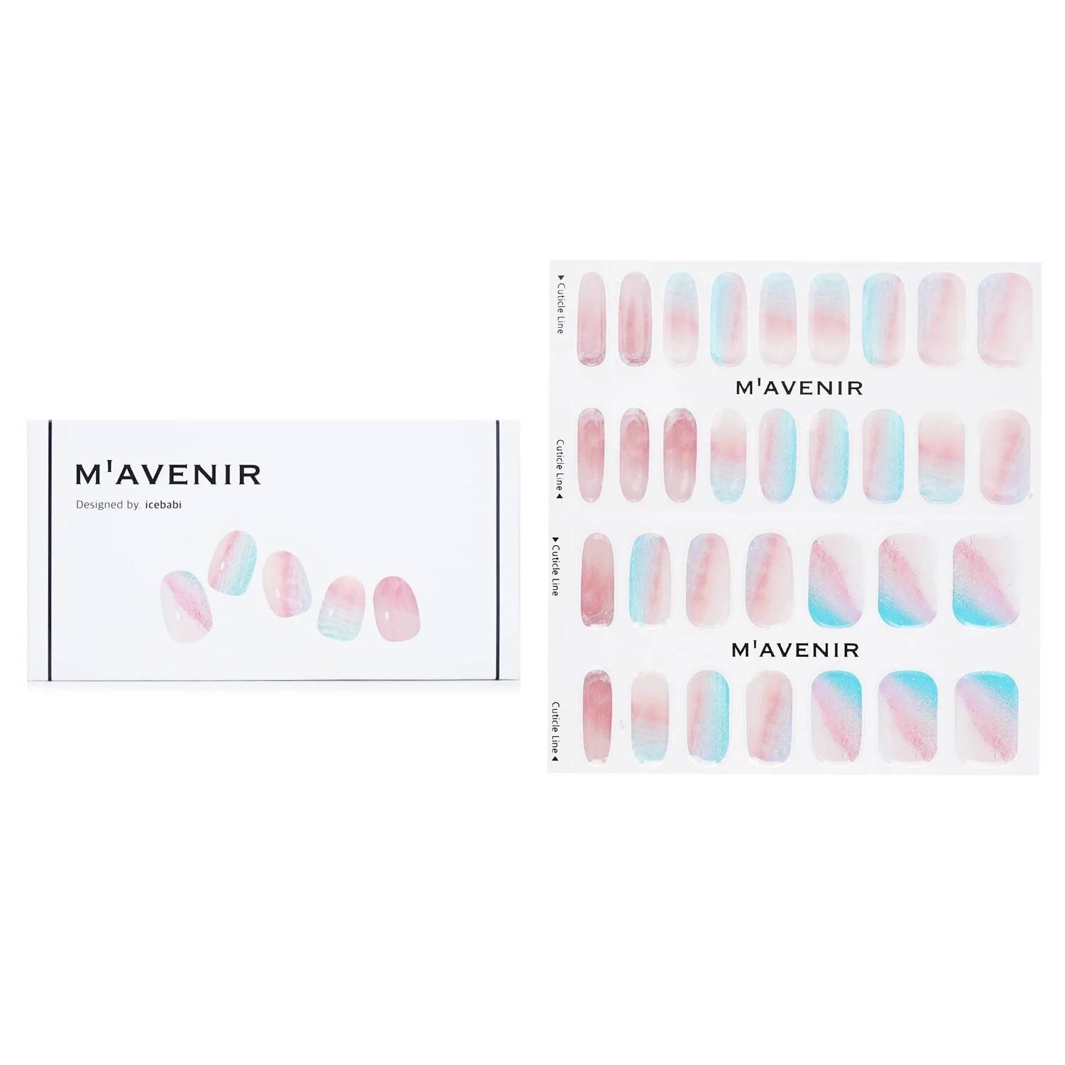 Mavenir Nail Sticker (Pink) - # Pink Beach Nail  32pcs - Olabens