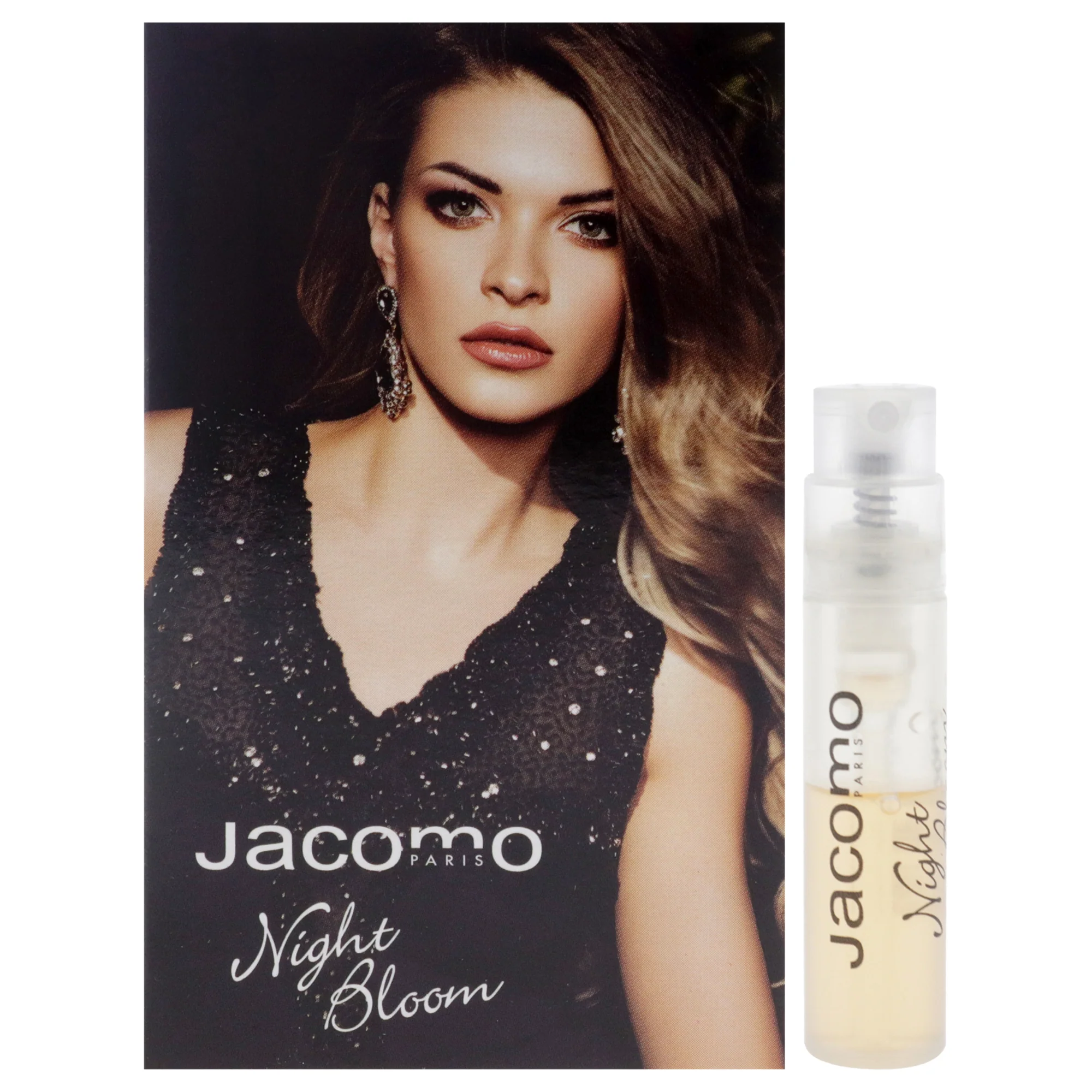 Night Bloom by Jacomo for Women - 1.2 ml EDP Spray Vial On Card (Mini) - Olabens