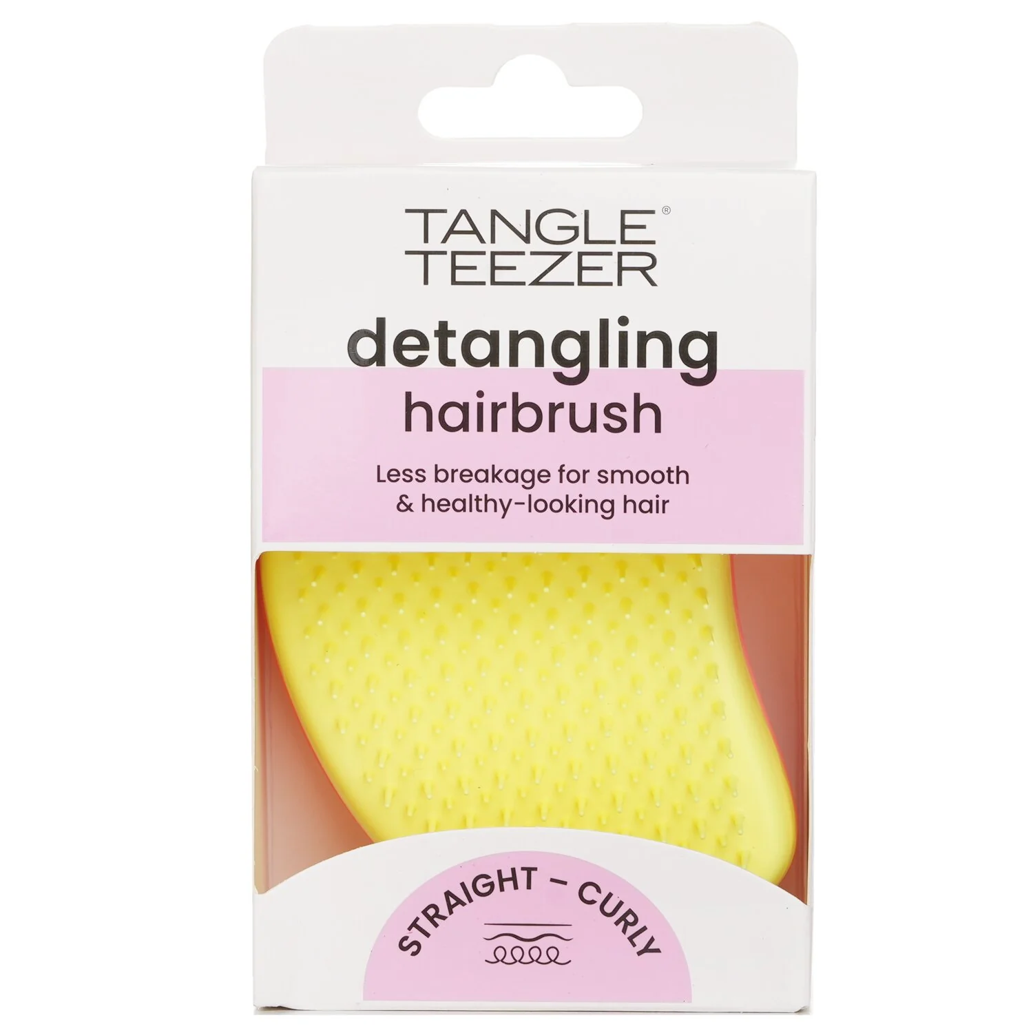 Tangle Teezer The Original Detangling Hairbrush for Straight & Curly Hair - # Salmon Pink And Hyper Yellow  1pc - Olabens