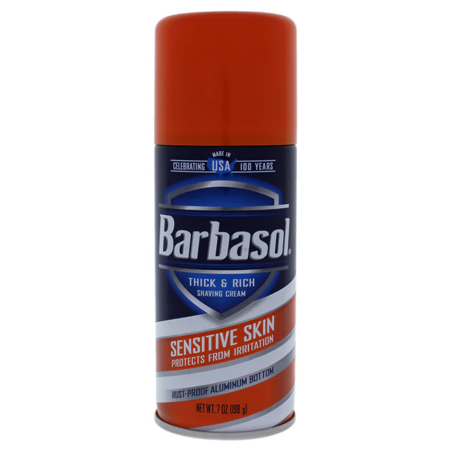 Barbasol Sensitive Skin Thick Rich Shaving Cream by Barbasol for Men - 7 oz Shaving Cream - Olabens