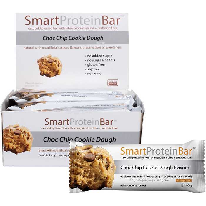 Smart Protein Bar Choc Chip Cookie Dough Flavour Protein Bar 12x60g - Olabens