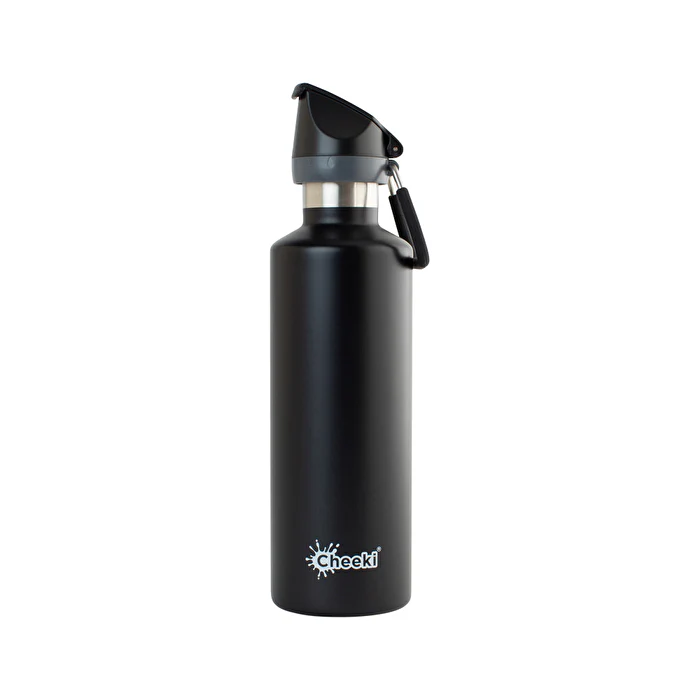 Cheeki Insulated Bottle Active Matte Black 600ml - Olabens