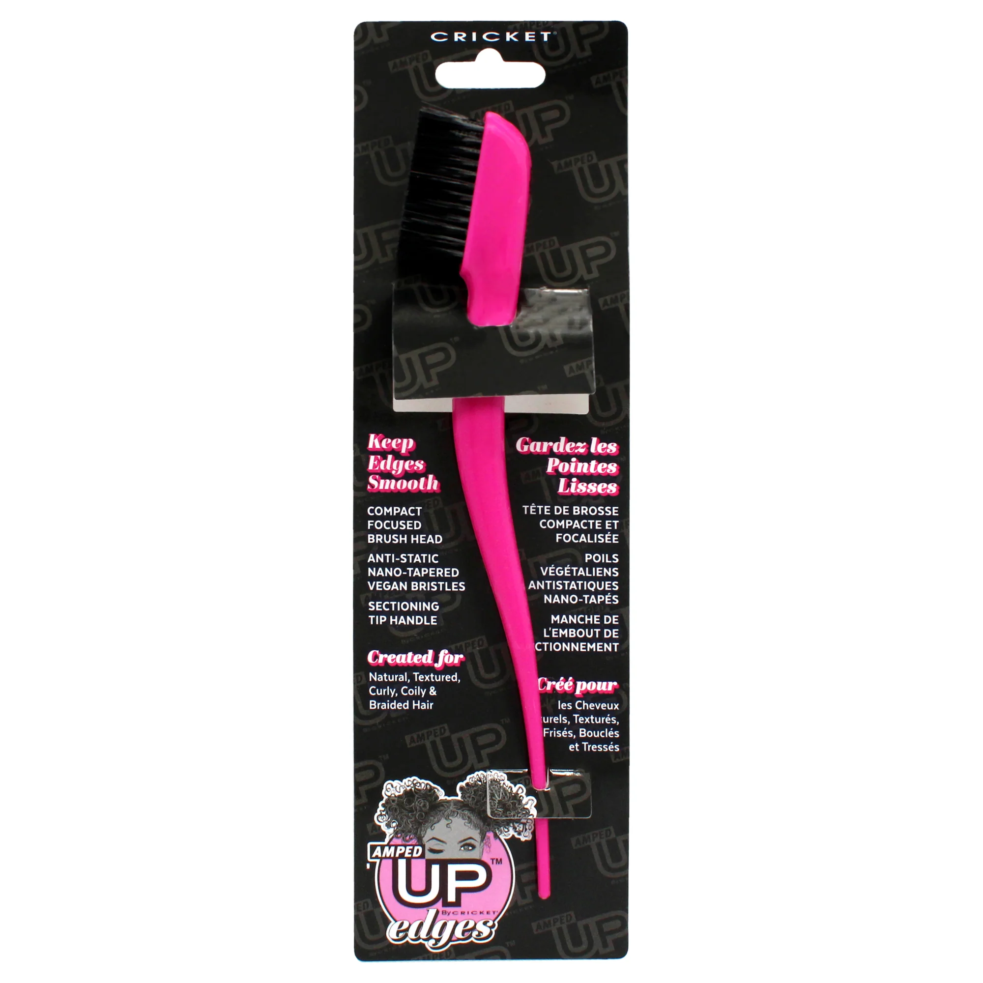 Amped Up Edges Brush - Pink by Cricket for Unisex - 1 Pc Hair Brush - Olabens