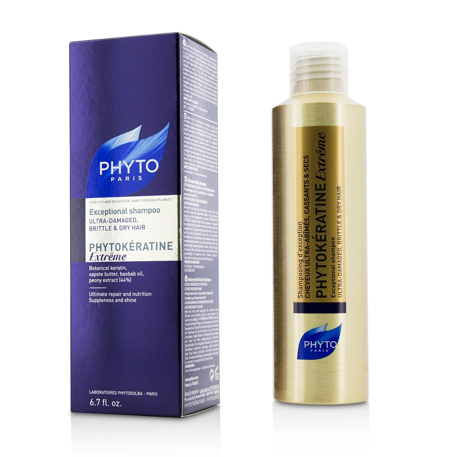 Phyto PhytoKeratine Extreme Exceptional Shampoo (Ultra-Damaged, Brittle & Dry Hair)  200ml/6.7oz - Olabens