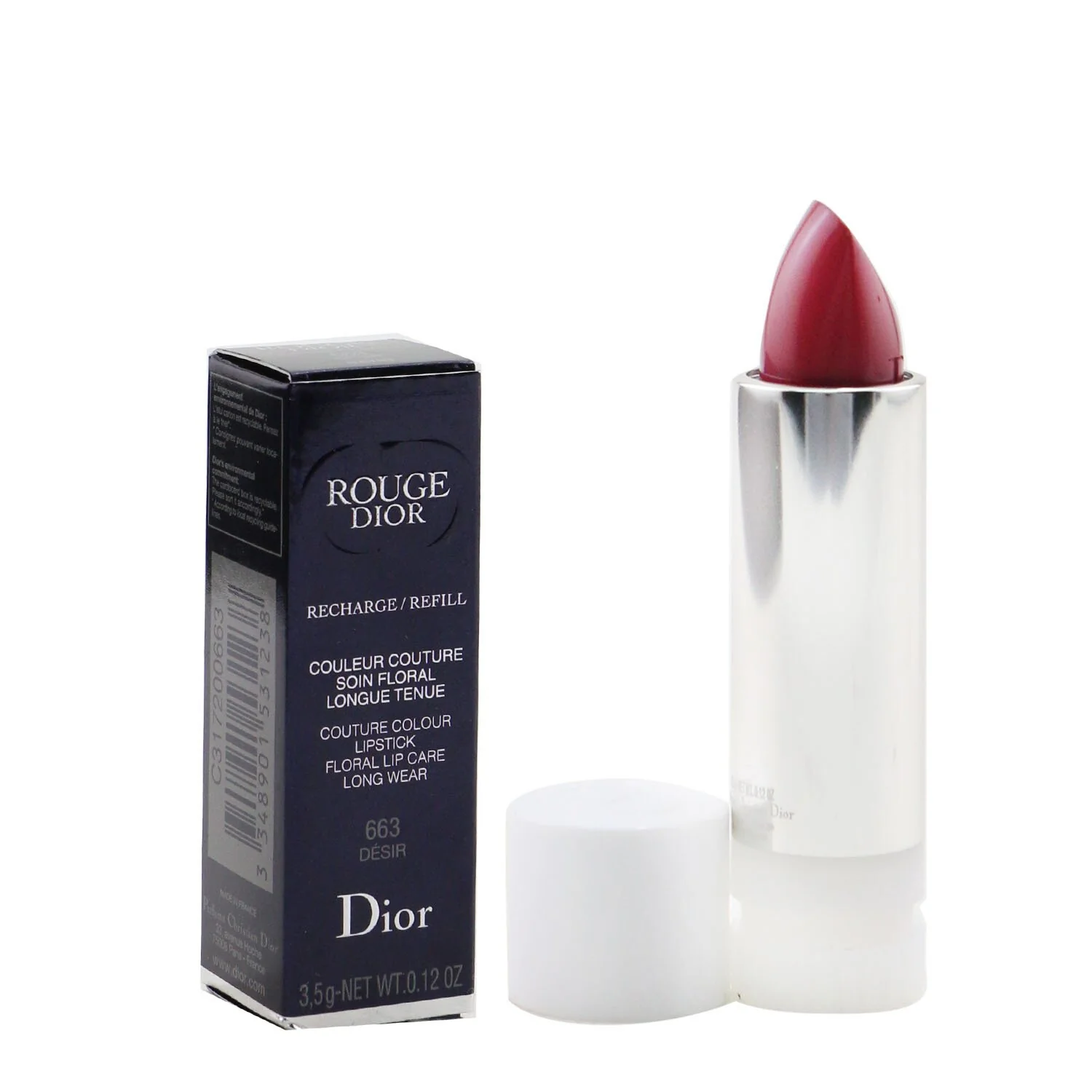 Christian Dior Rouge Dior Couture Colour Refillable Lipstick Refill - # 663 Desir (Satin)  3.5g/0.12oz - Olabens