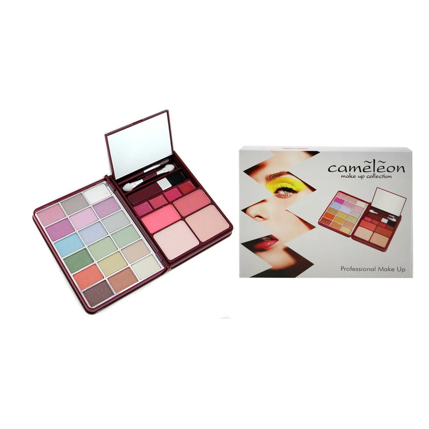 Cameleon MakeUp Kit G0139 (18x Eyeshadow, 2x Blusher, 2x Pressed Powder, 4x Lipgloss) -1 (Exp. Date 01/2021) - Olabens
