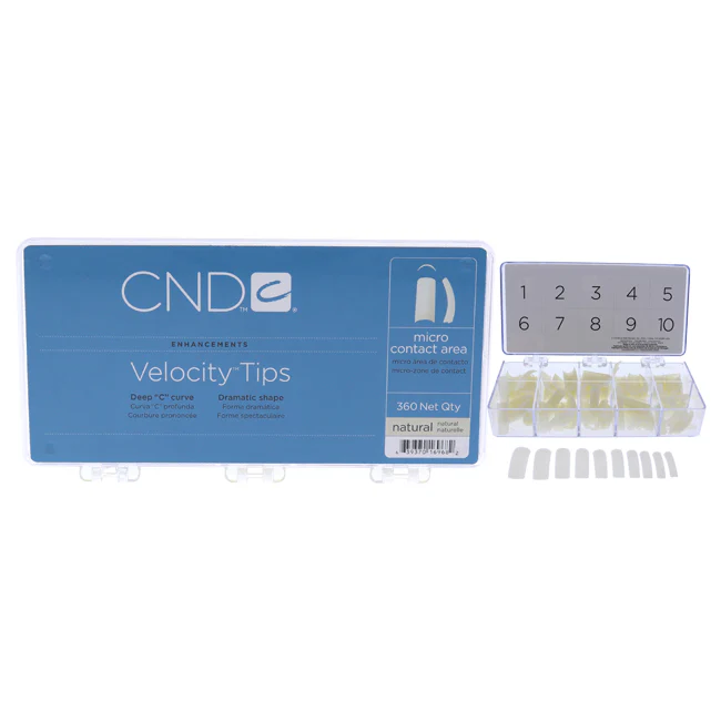 CND Velocity Nail Tips Natural by CND for Women - 360 Pc Acrylic Nails - Olabens