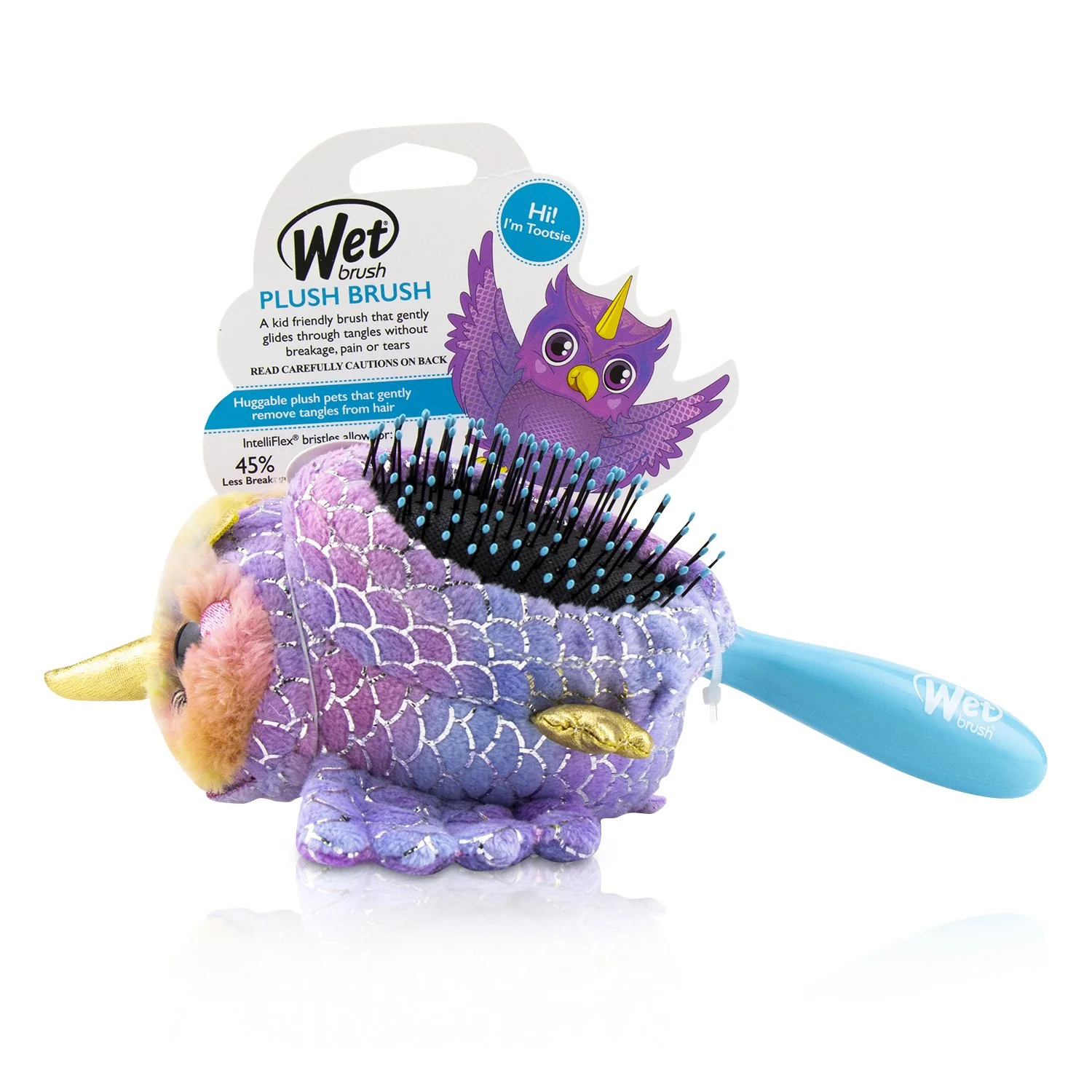 Wet Brush Plush Brush - # Owl Unicorn  1pc - Olabens