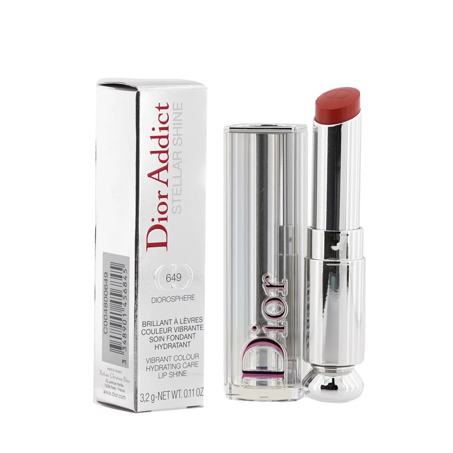Christian Dior Dior Addict Stellar Shine Lipstick - # 649 Diorosphere (Dark Peach)  3.2g/0.11oz - Olabens