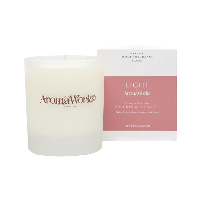 AromaWorks Light Candle Amyris & Orange Medium 220g - Olabens