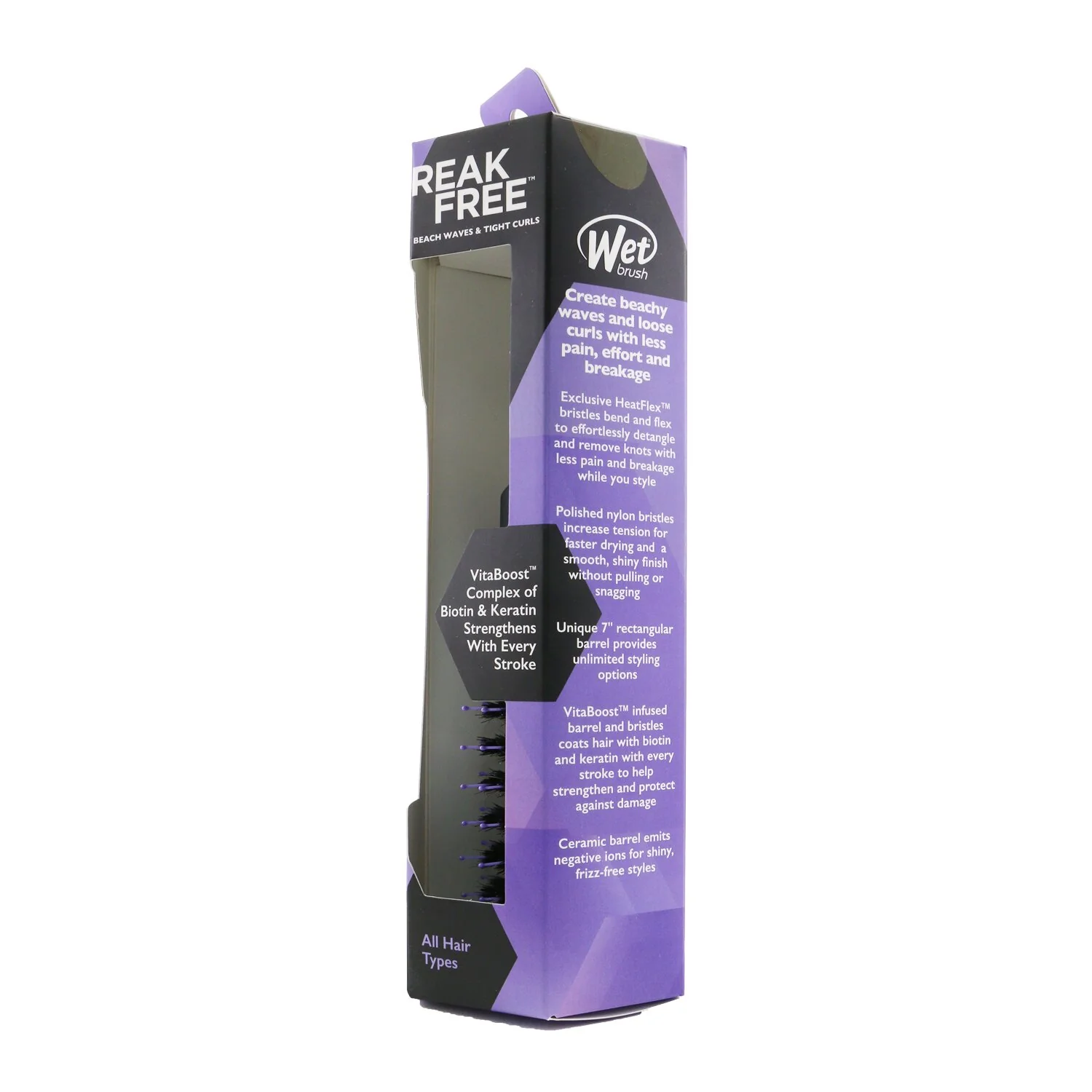 Wet Brush Beach Wave & Tight Curls Round Brush - All Hair Types  1pc - Olabens