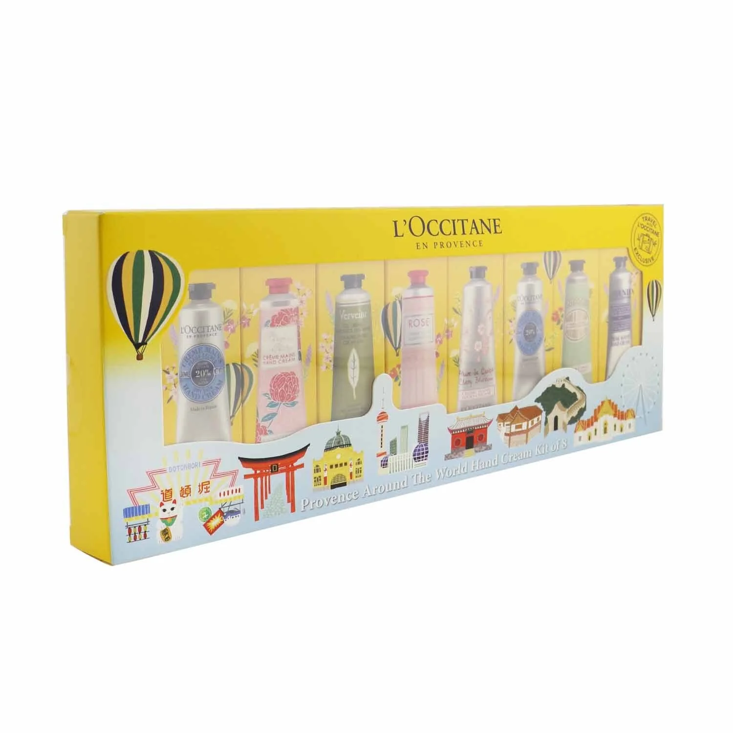 L'Occitane Provence Around The World Hand Cream Kit Of 8: (2xShea Butter + 1x Rose, Cherry Blossom, Lavender, Peony, Almond, Verbena) 30ml/1oz  8x30ml/1oz - Olabens