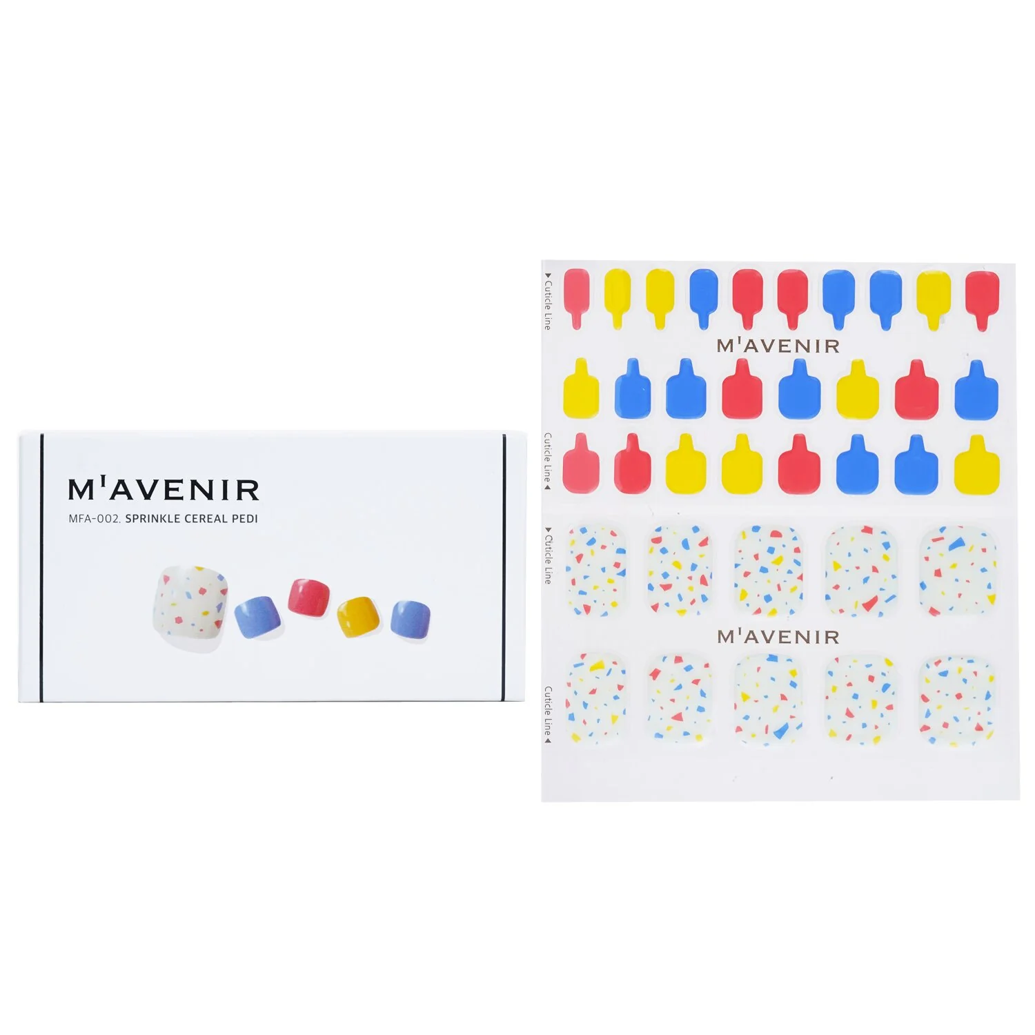 Mavenir Nail Sticker (Assorted Colour) - # Sprinkle Cereal Pedi  36pcs - Olabens