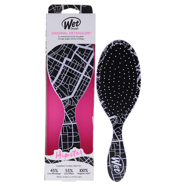 Wet Brush Original Detangler Hipster Brush - Street Map by Wet Brush for Unisex - 1 Pc Hair Brush - Olabens