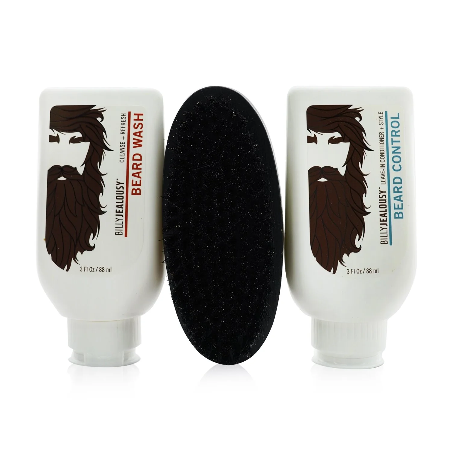 Billy Jealousy Beard Envy Kit: Beard Wash 88ml + Beard Control 88ml + brush 1pcs (Box Slightly Damaged)  3pcs - Olabens