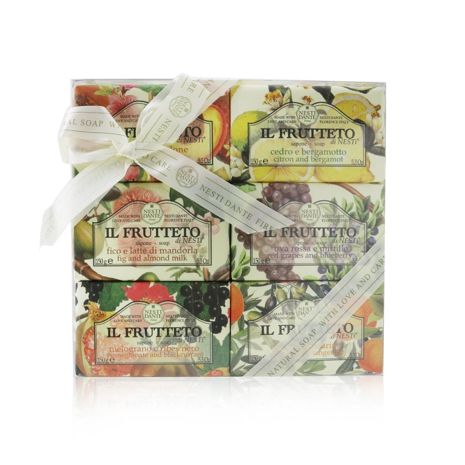 Nesti Dante Il Frutteto Soap Gift Set (#Peach & Lemon, #Citron & Bergamot, #Fig & Almond Milk, #Red Grapes & Blueberry, #Pomegranate & Blackcurrant, #Olive Oil & Tangerine  6x150g/5.3oz - Olabens