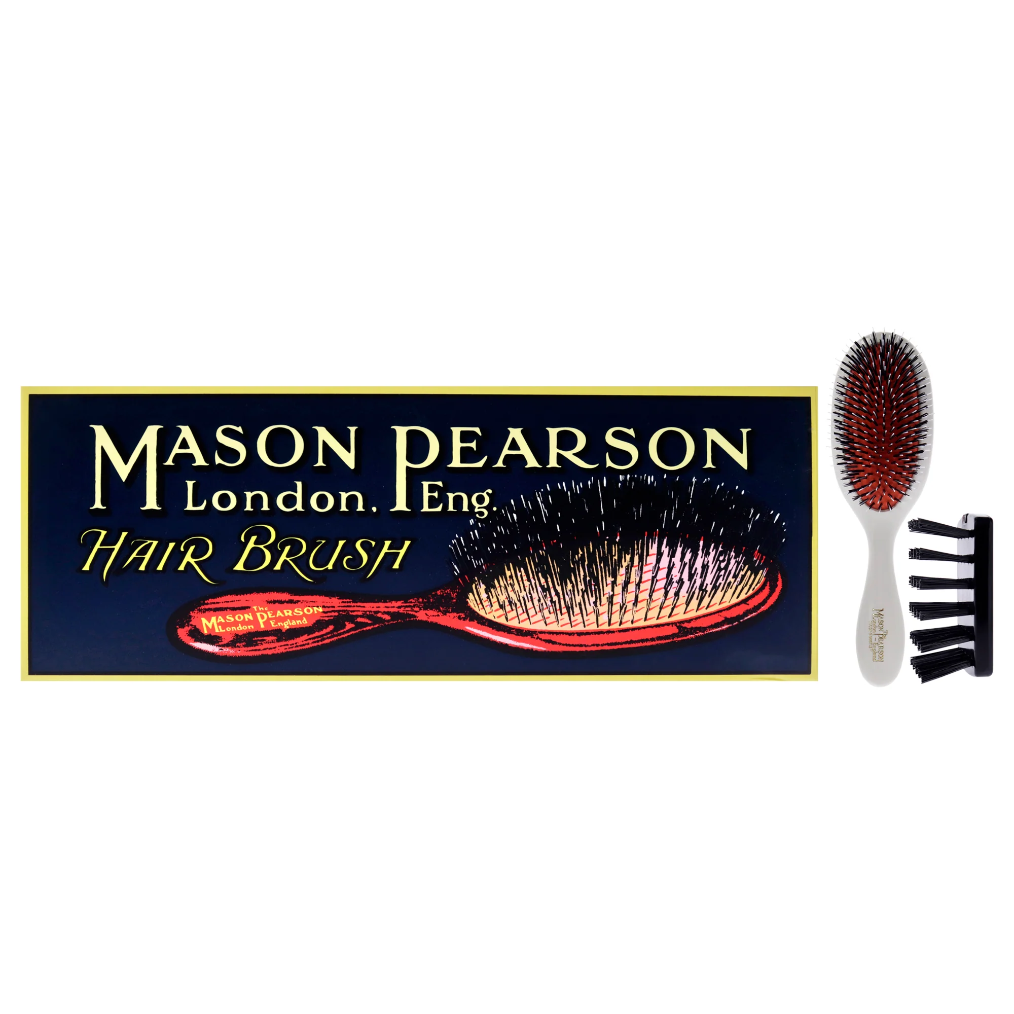 Handy Bristle and Nylon Brush - BN3 Ivory by Mason Pearson for Unisex - 2 Pc Hair Brush, Cleaning Brush - Olabens