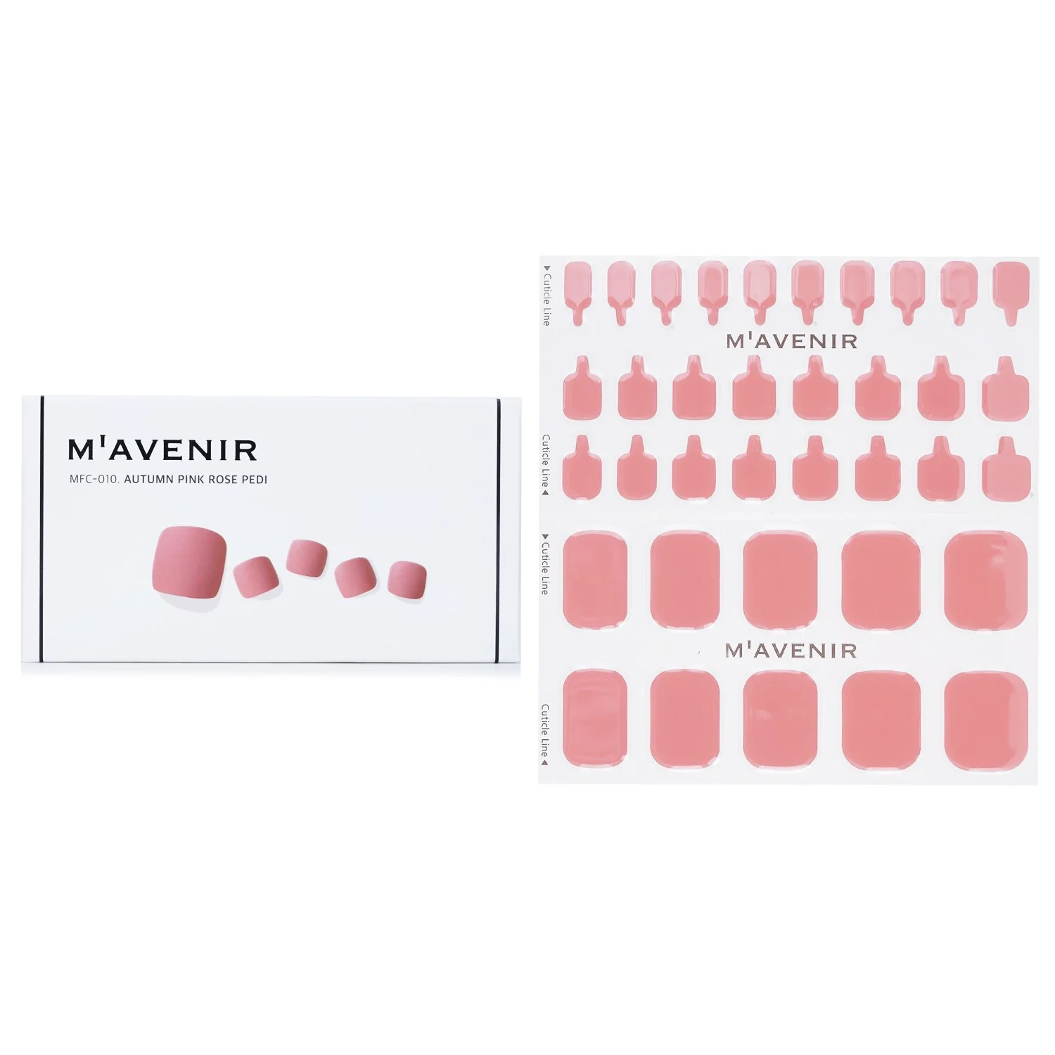 Mavenir Nail Sticker (Pink) - # Autumn Pink Rose Pedi  36pcs - Olabens