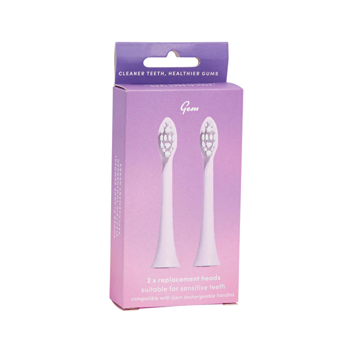 Gem Electric Toothbrush Replacement Heads Rose x 2 Pack - Olabens