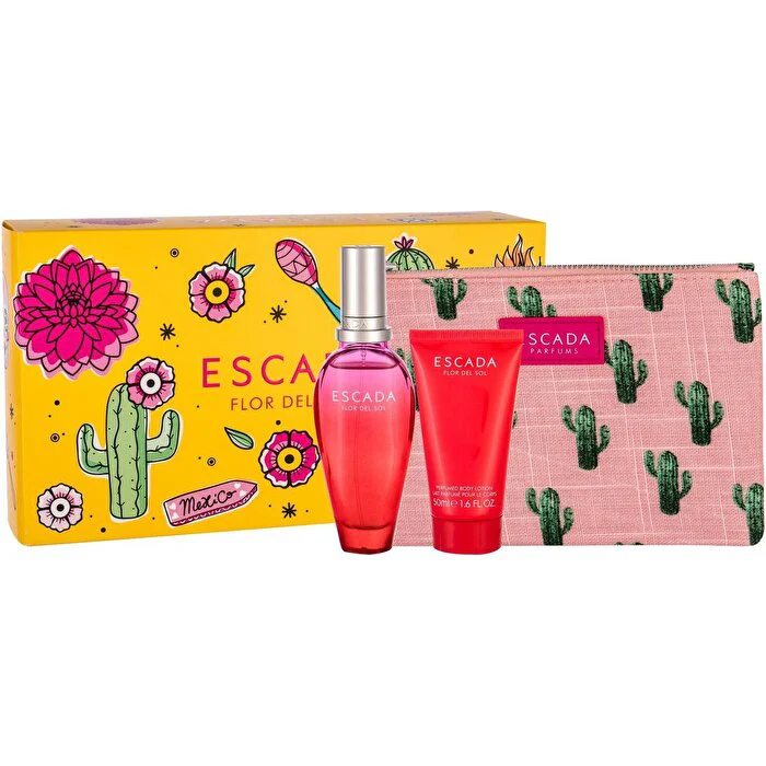 Escada Flor Del Sol 3pc Women Gift Set - Eau De Toilette & Body Lotion & Clutch Bag 50ml - Olabens