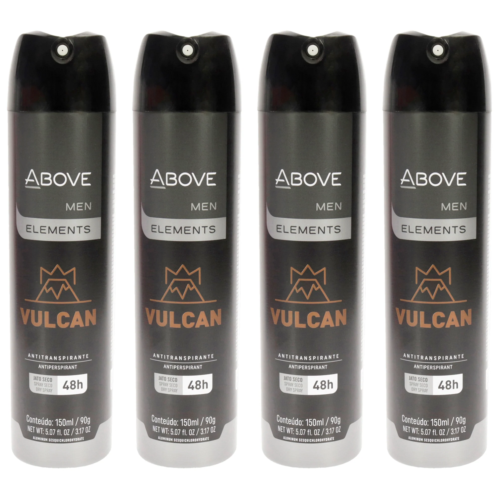 48 Hours Element Antiperspirant Deodorant - Vulcan by Above for Men - 3.17 oz Deodorant Spray - Pack of 4 - Olabens