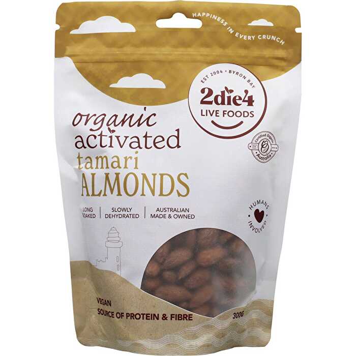 2die4 Live Foods Organic Activated Tamari Almonds 300g - Olabens