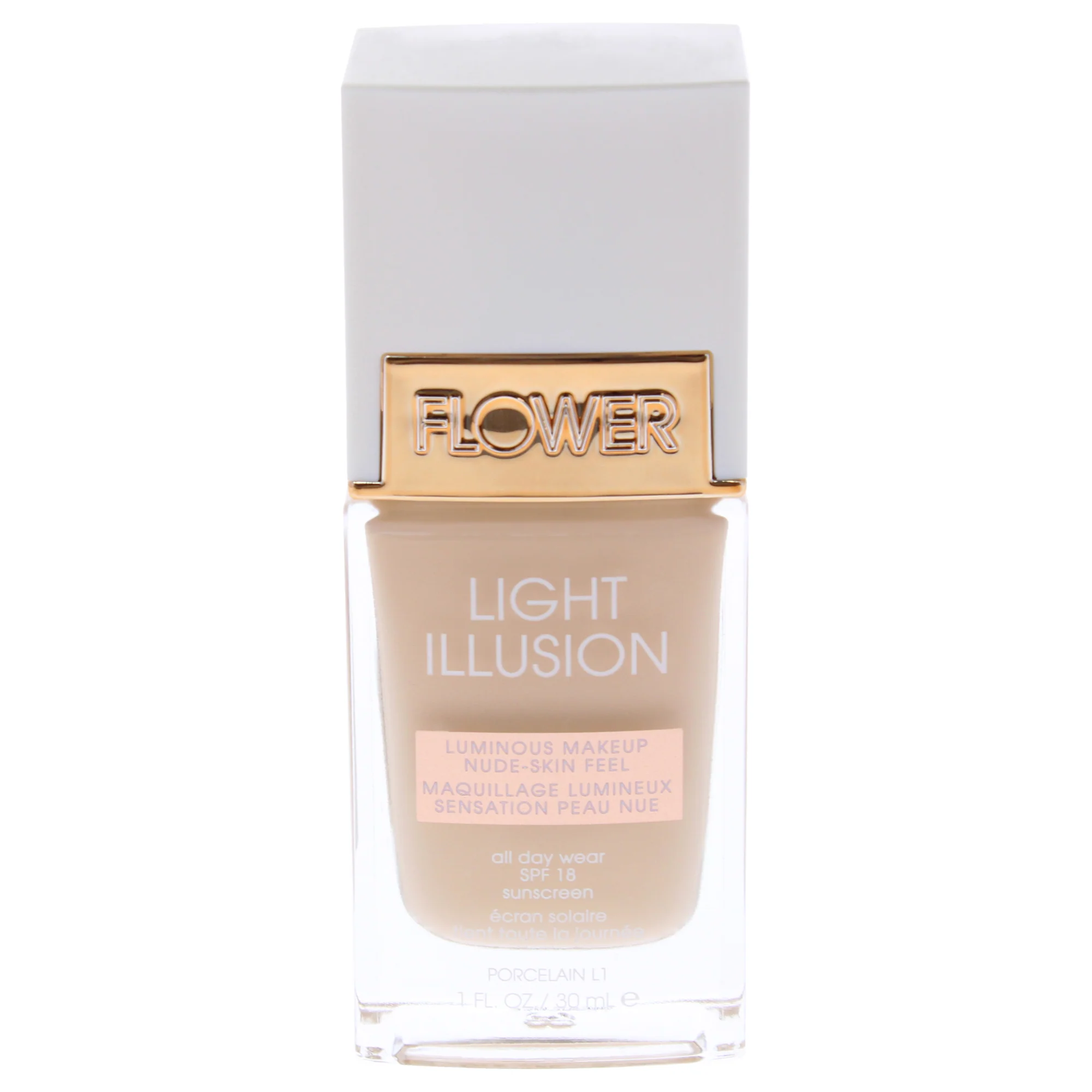Light Illusion Foundation SPF 18 - L1 Porcelain by Flower Beauty for Women - 1 oz Foundation - Olabens