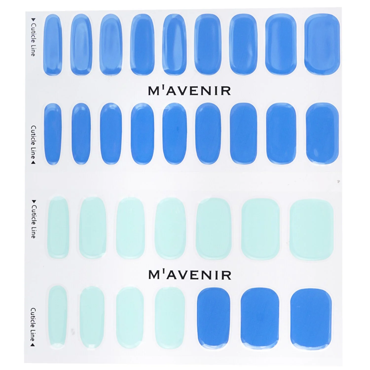 Mavenir Nail Sticker (Blue) - # Washing Blue Jean Nail  32pcs - Olabens
