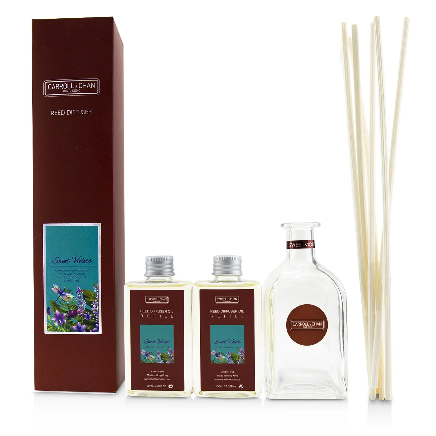 The Candle Company (Carroll & Chan) Reed Diffuser - Sweet Violets  100ml/3.38oz - Olabens