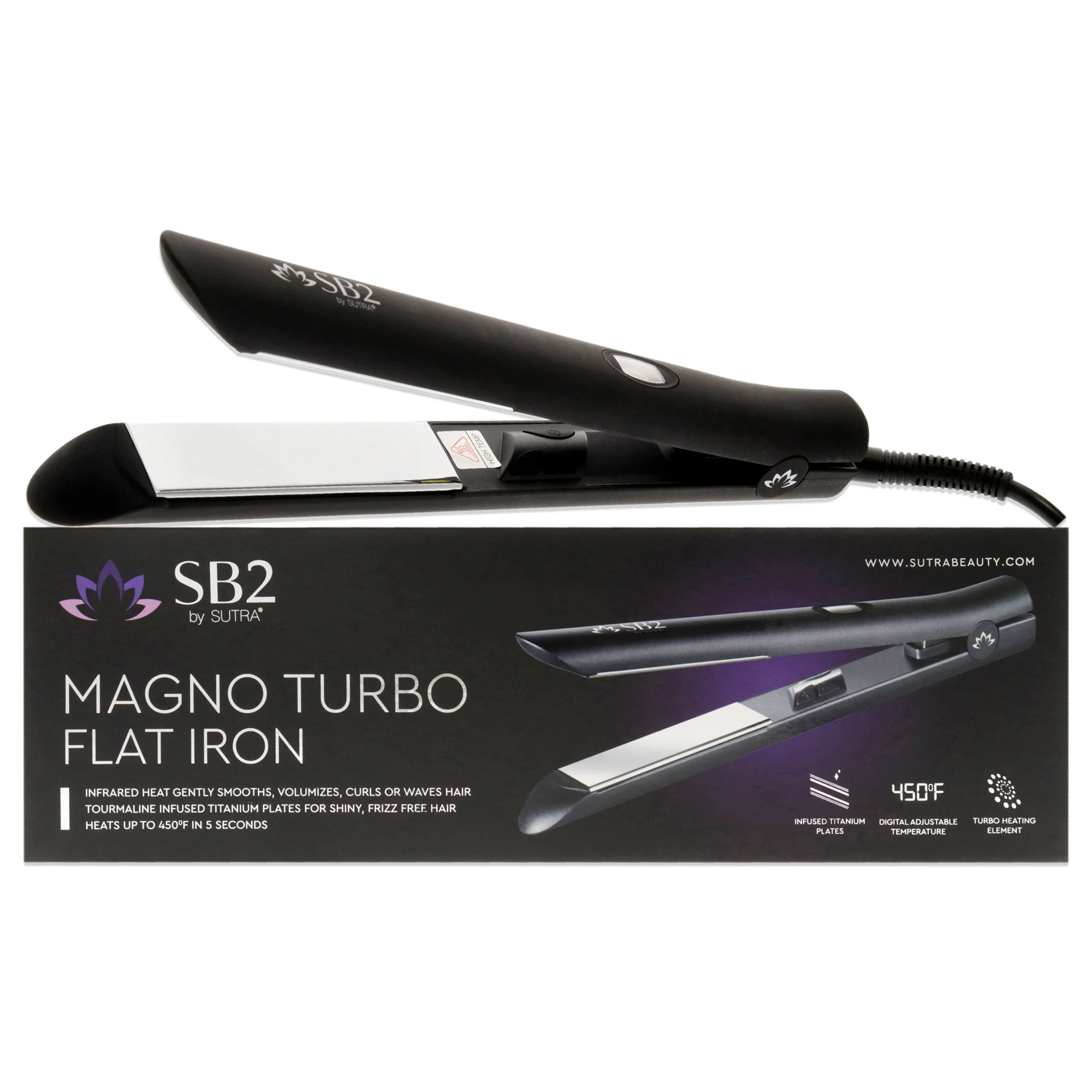 Sutra Magno Turbo Flat Iron - 10HSMT-B1 - Black by Sutra for Unisex - 1 Pc Flat Iron - Olabens