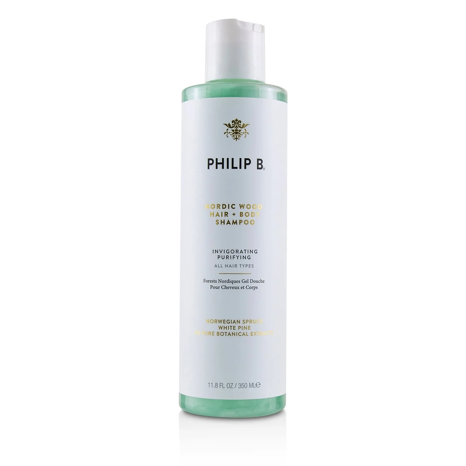 Philip B Nordic Wood Hair + Body Shampoo (Invigorating Purifying - All Hair Types)  350ml/11.8oz - Olabens