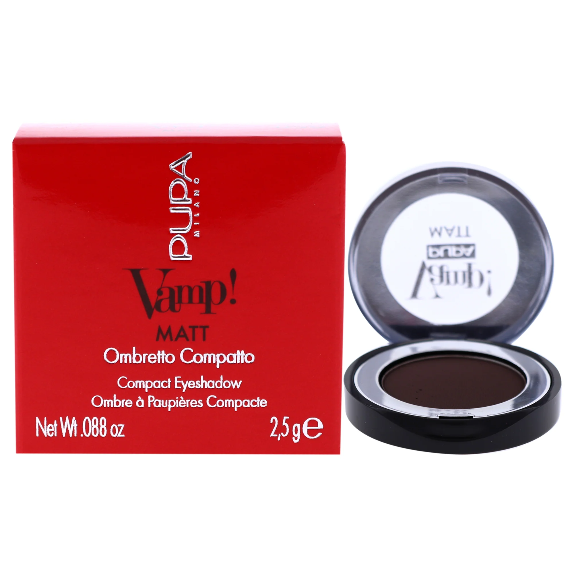 Vamp! Matt Compact Eyeshadow - 050 Dark Chocolate by Pupa Milano for Women - 0.088 oz Eye Shadow - Olabens
