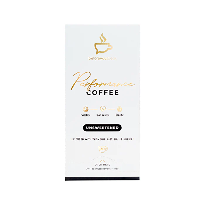 Before You Speak Performance Coffee Unsweetened 4.5g x 30 Pack - Olabens