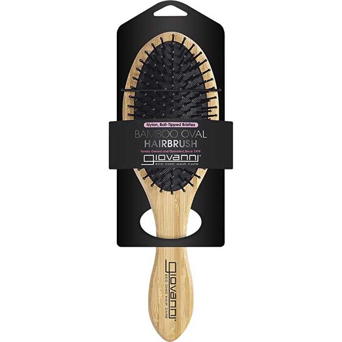 Giovanni Bamboo Hair Brush Oval Nylon Ball Tipped Bristles - Olabens