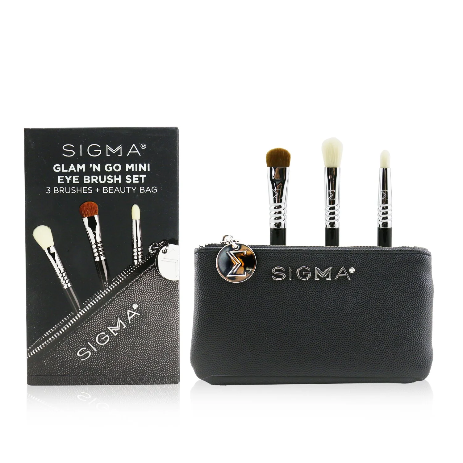 Sigma Beauty Glam 'N Go Mini Eye Brush Set (3x Brushes + 1x Bag)  3pcs+1bag - Olabens