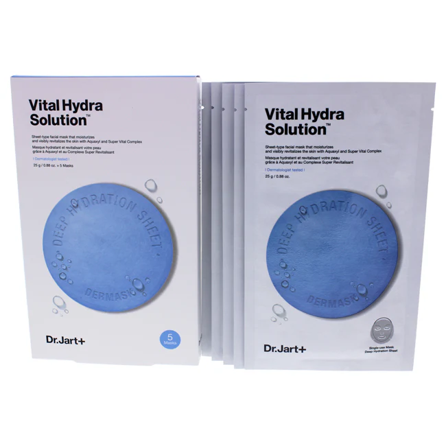 Dr. Jart+ Vital Hydra Solution Sheet Mask by Dr. Jart+ for Unisex - 5 Pc Mask - Olabens