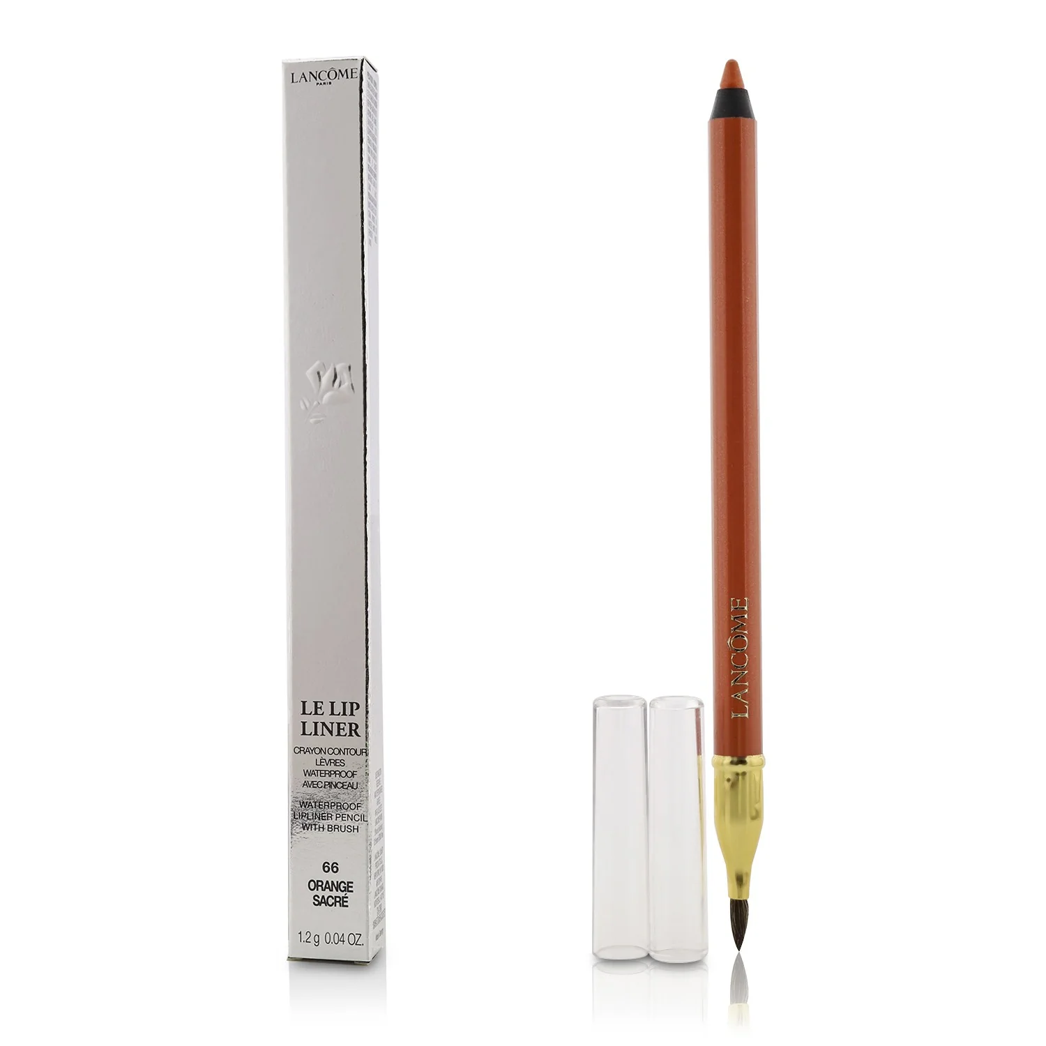 Lancome Le Lip Liner Waterproof Lip Pencil With Brush - #66 Orange Sacree L7033400  1.2g/0.04oz - Olabens