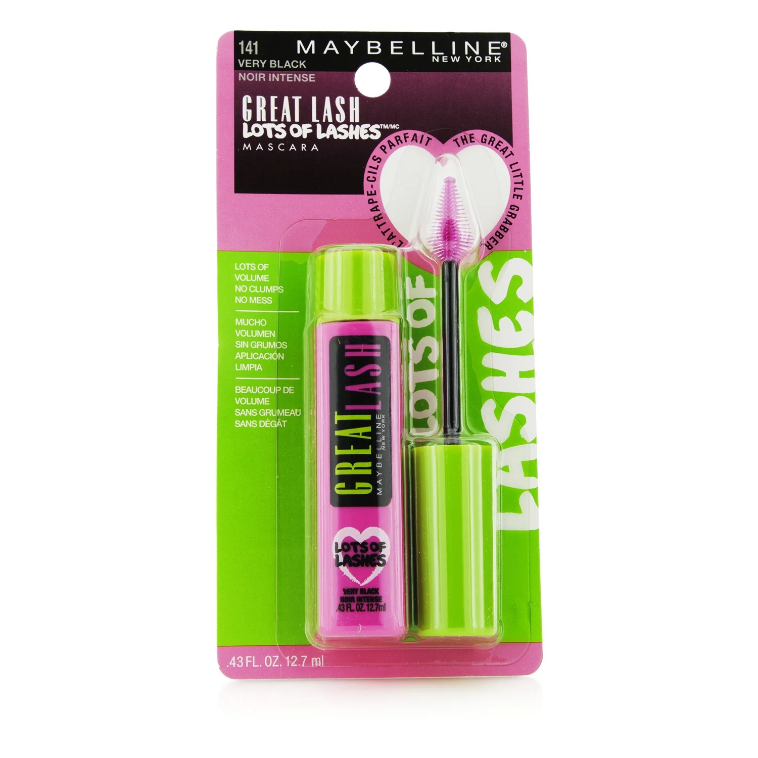 Maybelline Great Lash Lots Of Lashes Washable Mascara - #Very Black  12.7ml/0.43oz - Olabens