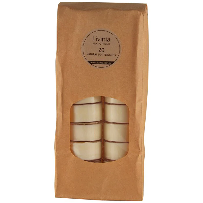 Livinia Naturals Soy Tea Light Candles x 20 Pack - Olabens