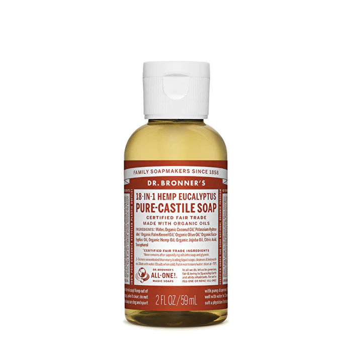 Dr. Bronner's Pure-Castile Soap Liquid (Hemp 18-in-1) Eucalyptus 59ml - Olabens