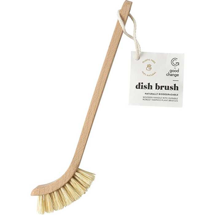 Good Change Store Dish Brush Wooden Handle, Plant Bristles - Olabens