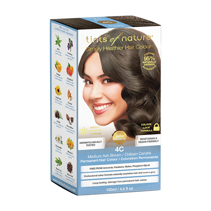 Tints of Nature Permanent Hair Colour (Medium Ash Brown) 4C - Olabens