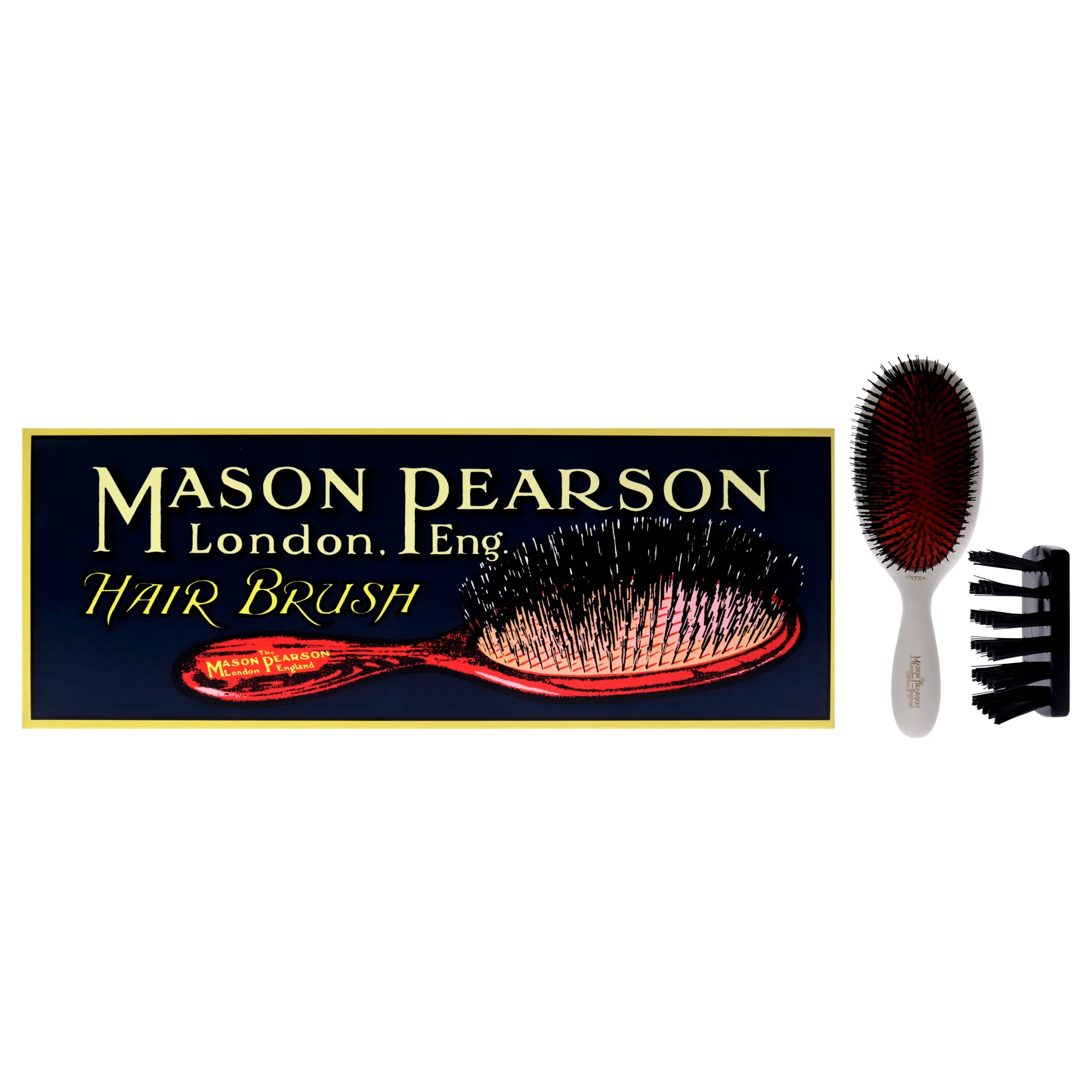 Extra Large Pure Bristle Brush - B1 Ivory by Mason Pearson for Unisex - 2 Pc Hair Brush, Cleaning Brush - Olabens