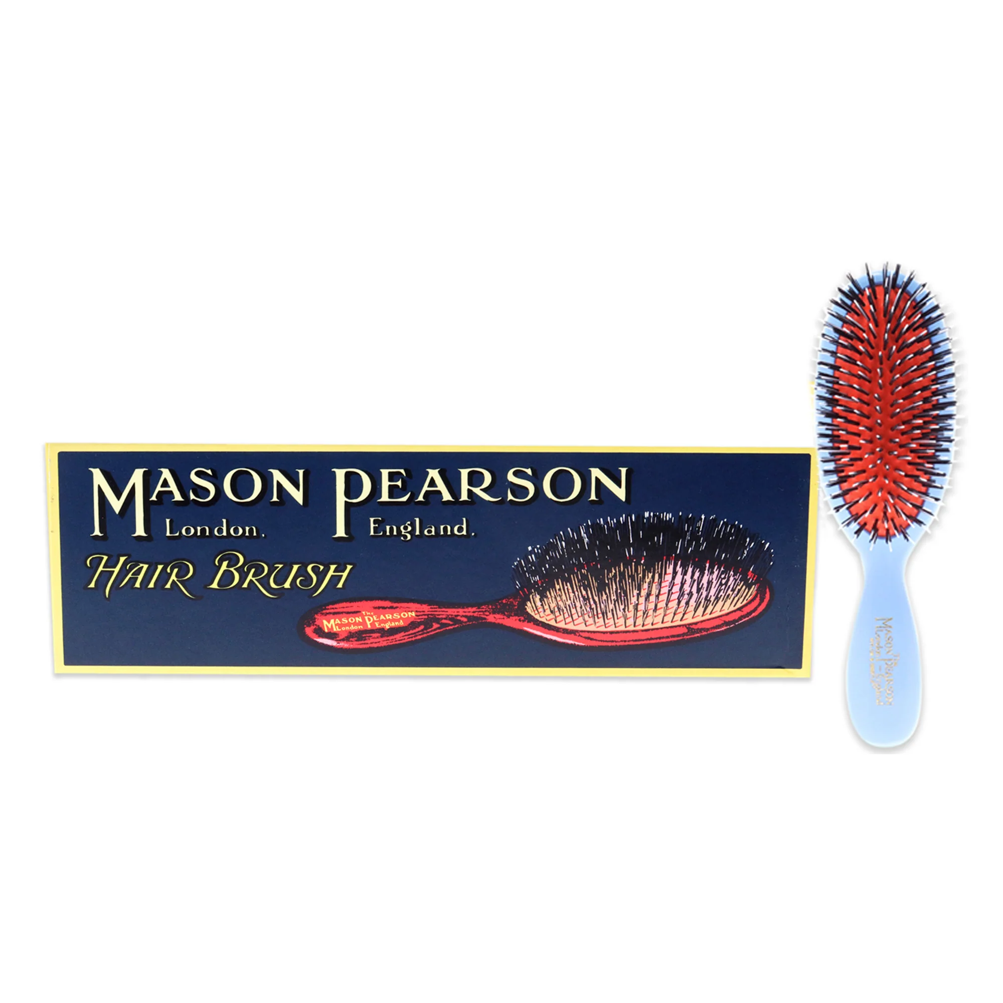 Pocket Bristle and Nylon Brush - BN4 Blue by Mason Pearson for Unisex - 1 Pc Hair Brush - Olabens